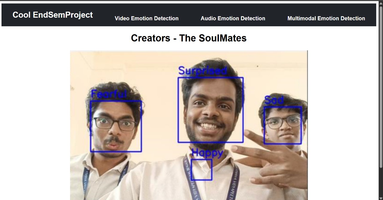 Preview of Emotion Detection System project